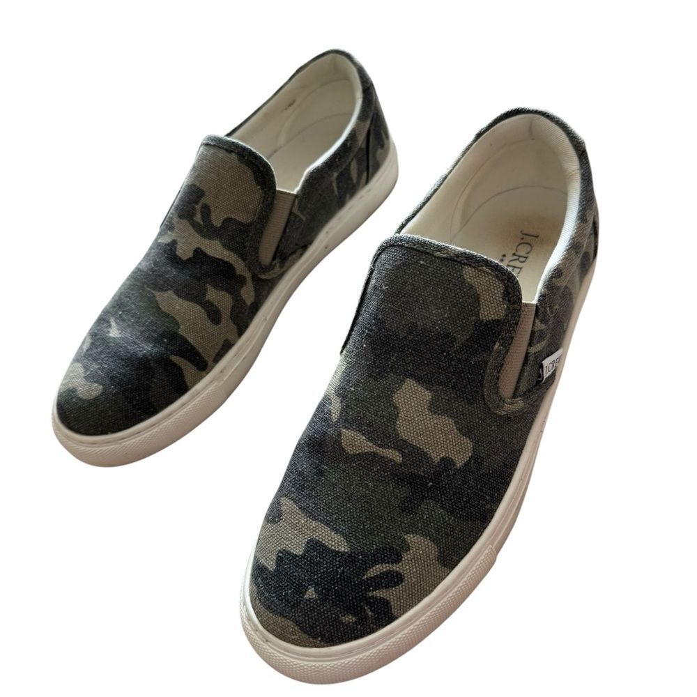 J. Crew Camo Slip-On Sneakers 8.5 - Picture 2 of 15
